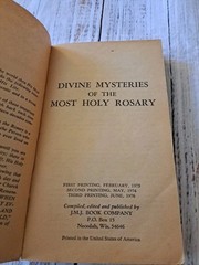 DIVINE MYSTERIES OF MOST HOLY ROSARY By Mary Of Agreda 3rd printing 328 pages
