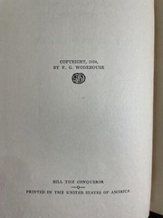 P G Wodehouse / Bill The Conqueror 1924 1st American