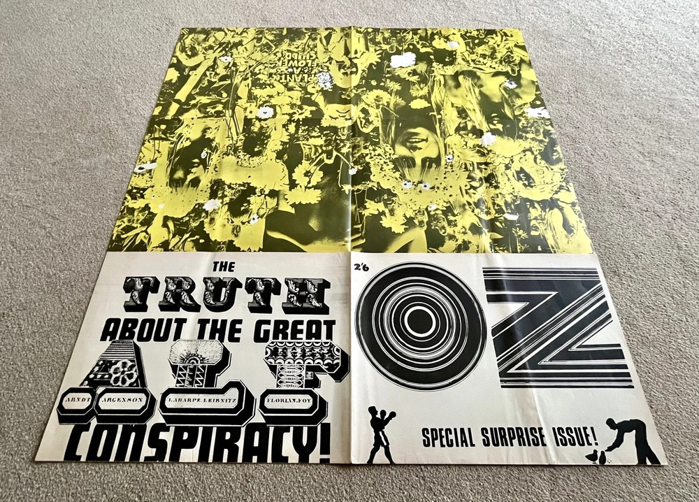 OZ MAGAZINE No.5 with Yellow MARTIN SHARP Plant a Flower Child poster