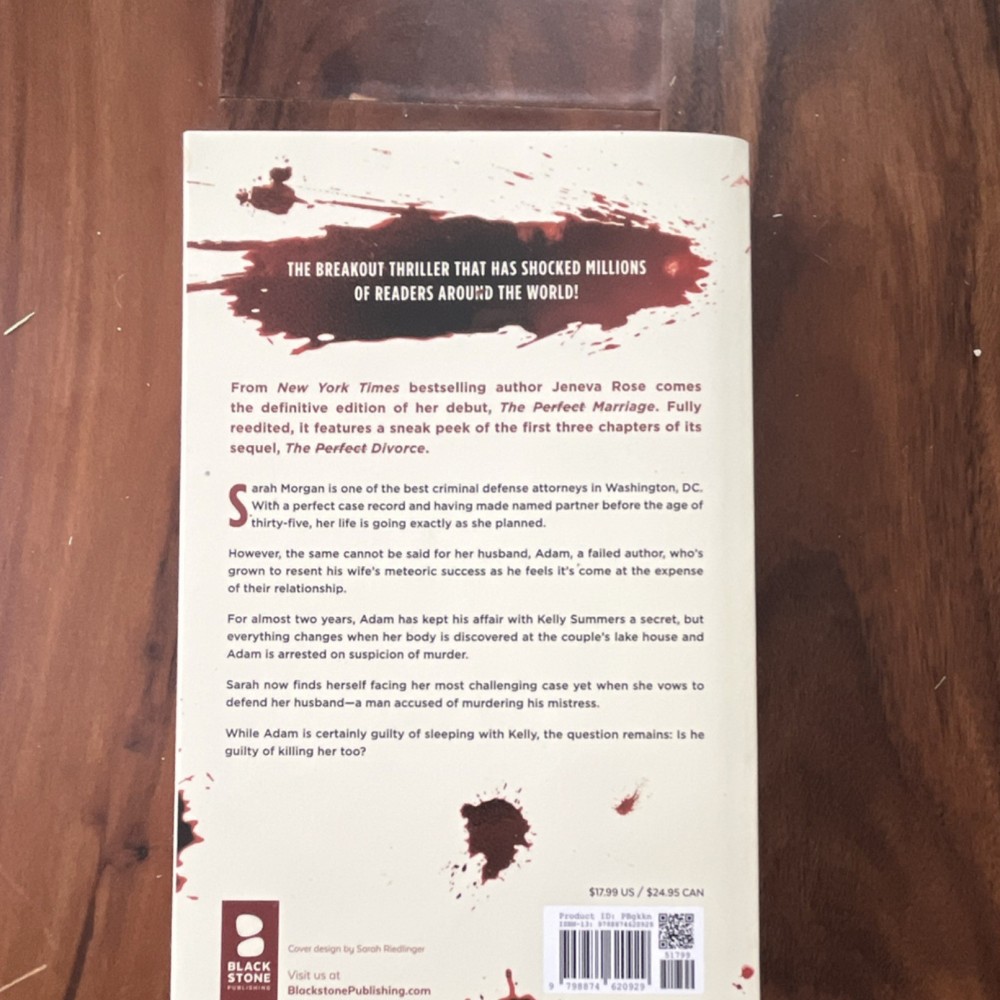 The Perfect Marriage by Jeneva Rose Paperback Thriller Blackstone Publishing
