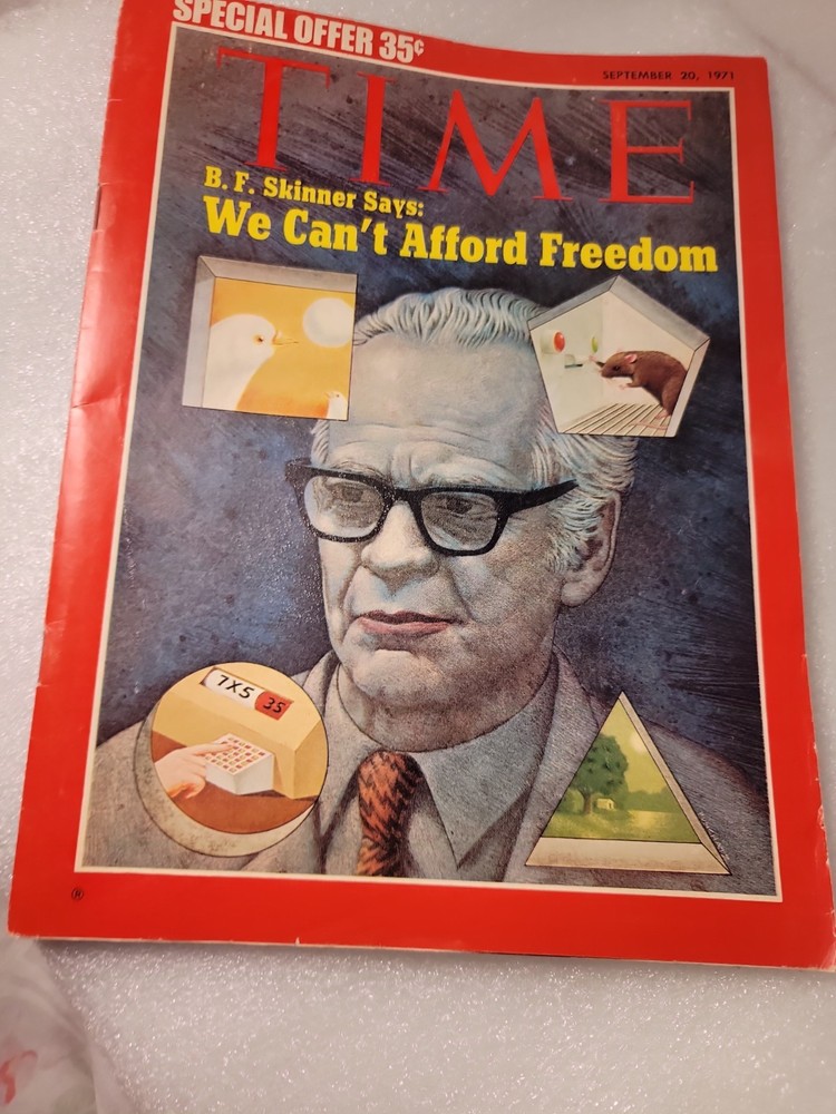 Time Magazine September 1971 B.F. Skinner We Can’t Afford Freedom No Label