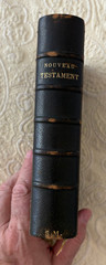 Auguste Petit 1884 leather binding of Nouveau Testament 1878 with gold doublures