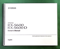 Yamaha RX-S600D Instruction Manual: Full Color 123 Pages & Protective Covers!