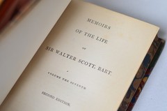 Antique Leather Bound Memoirs of Sir Walter Scott by J G Lockhart 1839 – Vol 7