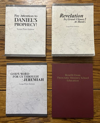 Lot of 4 PB Bks. Daniel’s Prophecy, Jeremiah, Revelation, Large-Print WatchTower