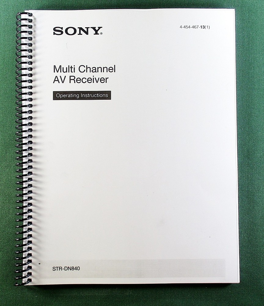 Sony STR-DN840 Instruction Manual: 140 Pages & Protective Covers!