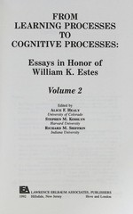 From Learning Processes to Cognitive Processes Vol 2 Healy Kosslyn Shiffrin 1992