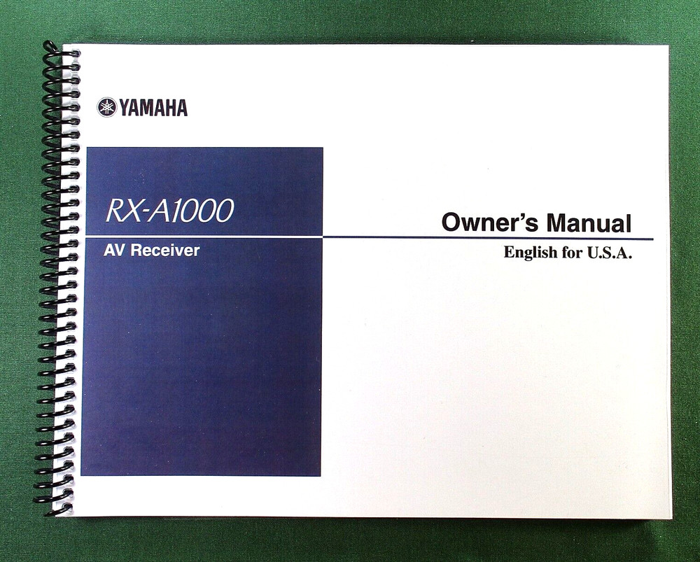 Yamaha RX-A1000 Instruction Manual: Full Color 168 Pages & Protective Covers!