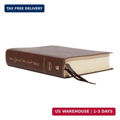 NKJV, Journal the Word Bible, Large Print, Bonded Leather, Brown, Red Letter Edi