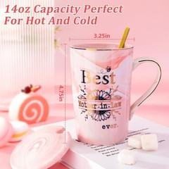 Elegant 14oz Ceramic Coffee Mug with Gold Print – Perfect for Mom’s Birthday