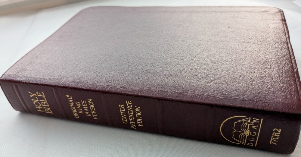 KJV Red Letter Self-pronouncing Bible Bonded Leather Dugan Handheld 1986