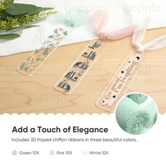 2mm Thick Clear Acrylic Bookmark Blanks With Ribbon For DIY Crafts 30 PCS