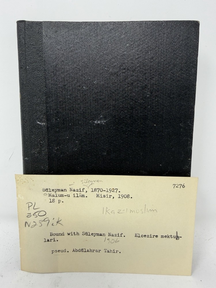 1906/1908 Süleyman Nazif Two Ottoman Turkish Works Bound Cairo Exile Press
