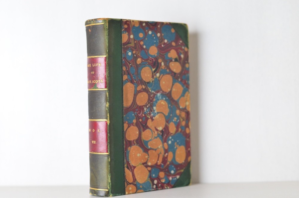 Antique Leather Bound Memoirs of Sir Walter Scott by J G Lockhart 1839 – Vol 7