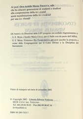 Concordantia et Indices Missalis Romani 2002 Libreria Editrice Vaticana HB Latin