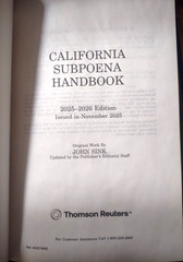 2025-2026 California Subpoena Handbook, John Sink, Thomson Reuters