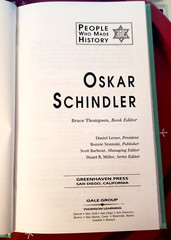 Oskar Schindler edited by Bruce Thompson People Who Made History HC 238 Pages
