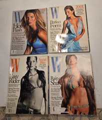 Lot of 4 W Magazine GISELE BUNDCHEN Covers 2000, 2001, 2002