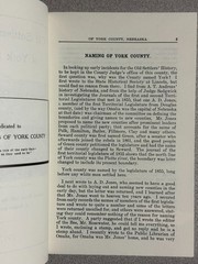 OLD SETTLER’S HISTORY OF YORK COUNTY, NEBRASKA – SC 1913 Reprint – Biographies