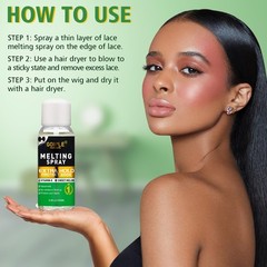 Lace Melting Spray – Glue-Less Hair Adhesive for Wigs & 3.4fl oz-7pcs
