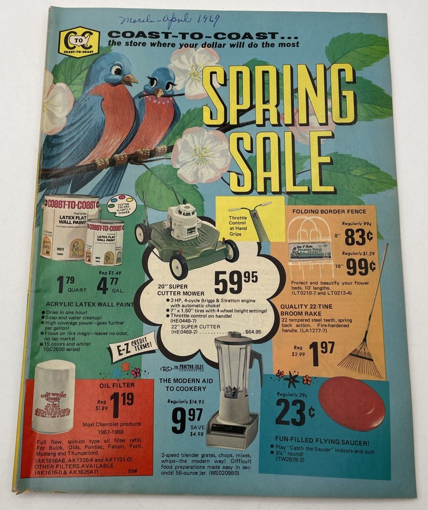 1969 Spring Sale Mailer Coast To Coast Fishing Housewares Bikes Tools 56 Pages