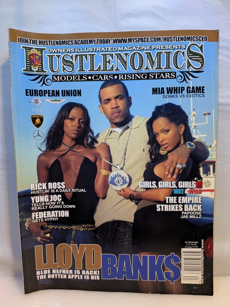 Hustlenomics Magazine Lloyd Banks Rick Ross Yung Joc Hip Hop Models Cars