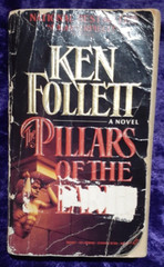 Ken Follett Pillars Of The Earth Book**Torn, Partially Peeled off Title, Stains*
