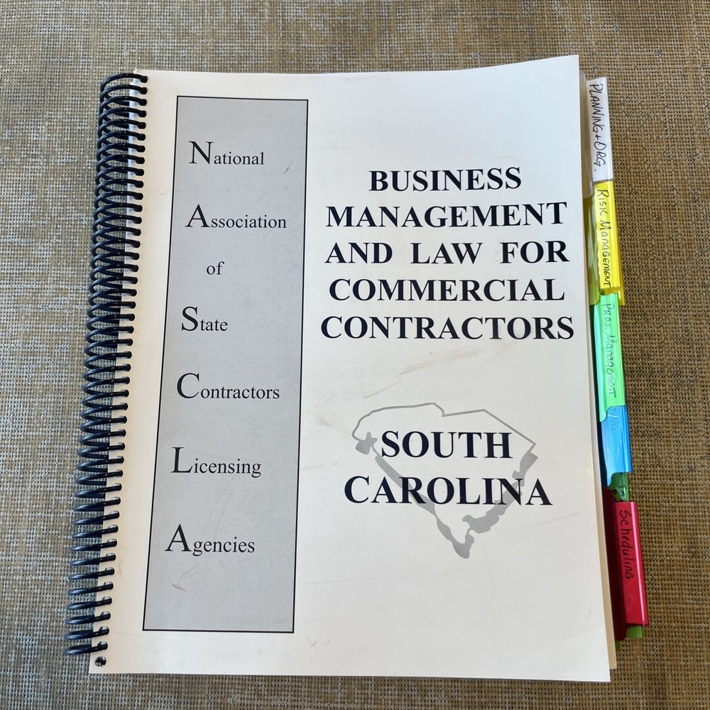 NASCLA Business Management & Law For Commercial Contractors South Carolina SC