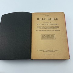 WHITMAN Holy Bible KJV Self Pronouncing Red Edges Black Hardcover Vintage Book