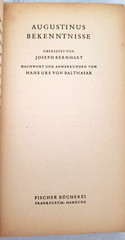 1956 Balthasar AUGUSTINUS BEKENNTNISSE,Christentum,Röm,Theologie, Taschenbuch