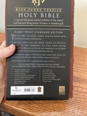 KJV Giant print Bible | Natural Genuine Leather | Thumb-Indexed | Red Letter