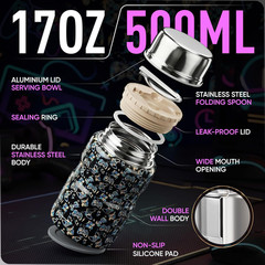 17 OZ Soup Thermo for Hot & Cold Food for Kids, Vacuum Insulated Steel Lunch