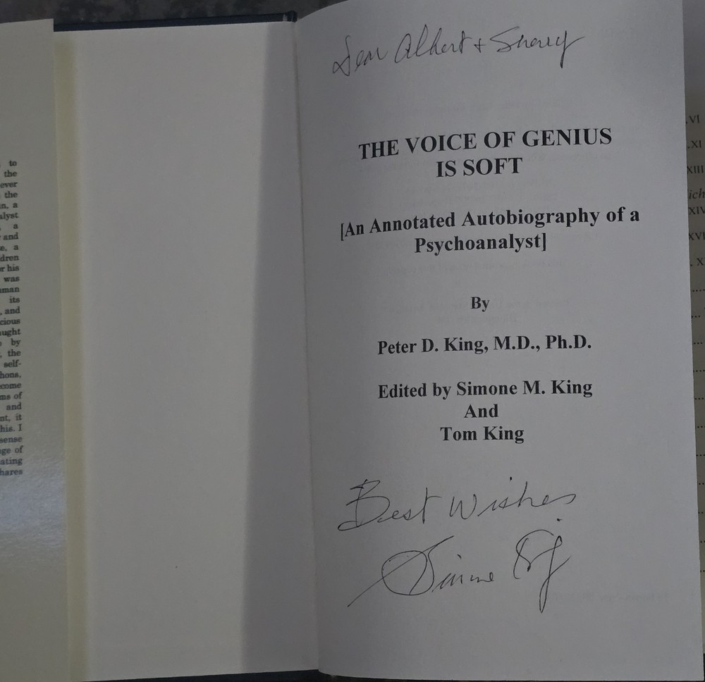 The Voice Of Genius Is Soft SIGNED Simone King 2003 HC w DJ