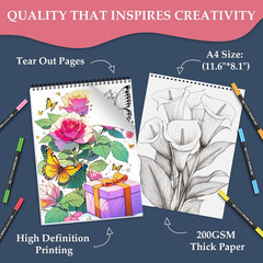 Coloring Book for Adults Relaxation, 24 Pages Adult Coloring Books for Women Str