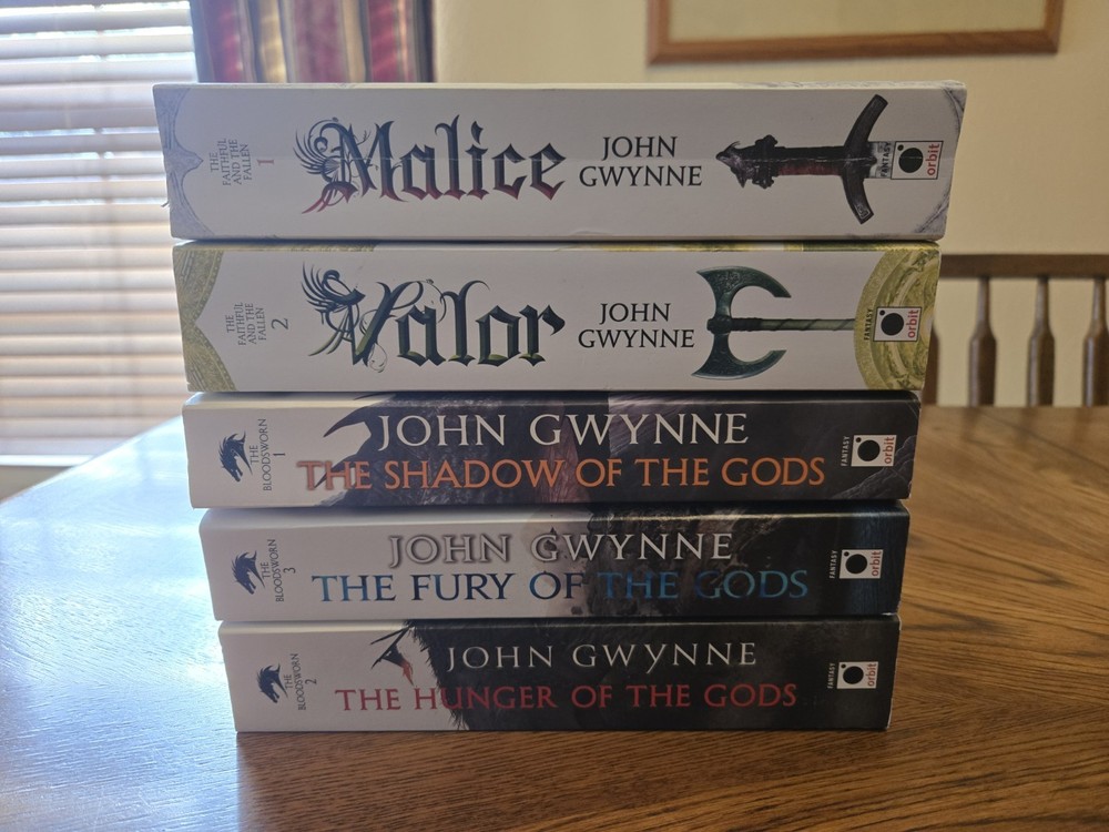 John Gwynne Paperback Malice Valor Bloodsworn Trilogy Lot