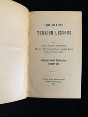 1927 Inductive Turkish Lessons Fred Field Goodsell Constantinople HC Book
