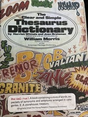The Clear And Simple Thesaurus Dictionary By Harriet Wittels And Joan Greisman