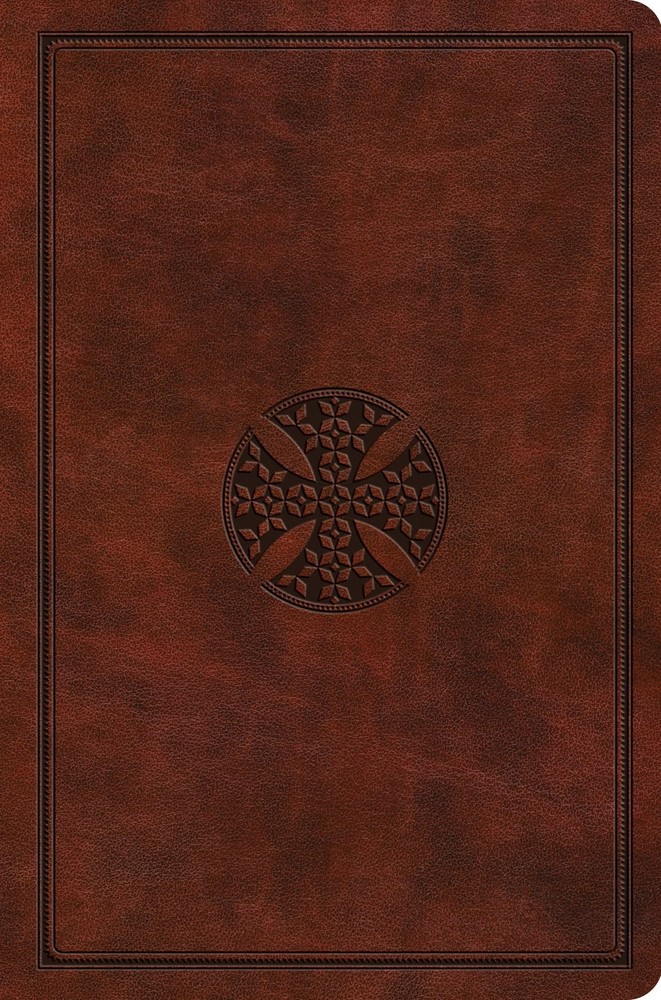 Esv Value Compact Bible*-Chestnut Mosaic Cross Design Trutone
