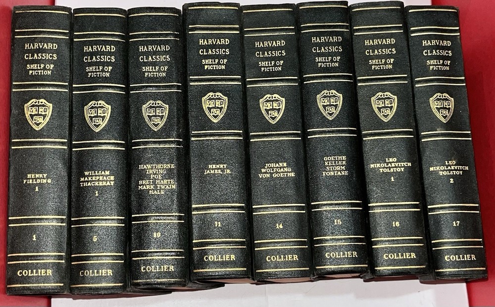 Harvard Classics Shelf of Fiction 1917 PF Collier 8 Vols Vtg Books