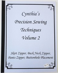 Cynthia Guffey Cynthia’s Precision Sewing Techniques Volume 2 Sewing Book EC