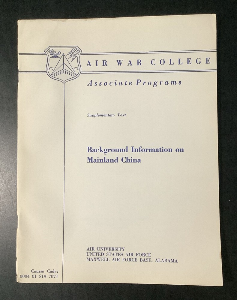 Air War College Associate Program/Air University Background Info Mainland China