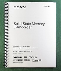 Sony PXW-Z280V / PXW-Z280T Instruction Manual: 190 Pages & Protective Covers!