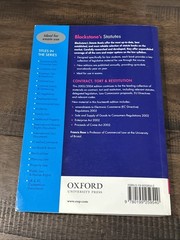 Blackstone’s Statute Book Ser.: Statutes on Contract, Tort and Restitution…