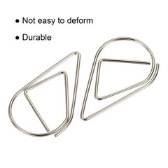 100 PCS Paper Clip DropShaped Cute Decorative Bookmarks with Box 1.3 In Silver