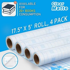 4 Pack Matte Clear Contact Paper Rolls Self Adhesive Book Covers
