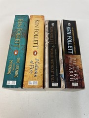Ken Follett Lot 1st 4 Kingsbridge Pillars Earth World w/o End Column Fire Evenin