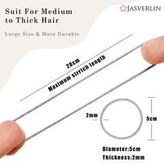 JASVERLIN 2MM Light Gray Hair Ties, No Slip 1 Count (Pack of 80),