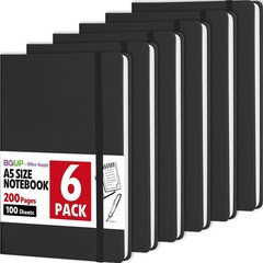 6 Pack Lined Journal Notebook for Work, 200 Pages, Medium 5.5 in x 8.3 in, A5…