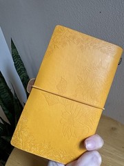 Sunflower Gifts for Women Leather Journal Notebook 7X5 Inches, Refillable Sketch