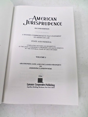 American Jurisprudence 2d 1994 State & Federal 2nd Ed Vol 1 w/ 1998 Supplement